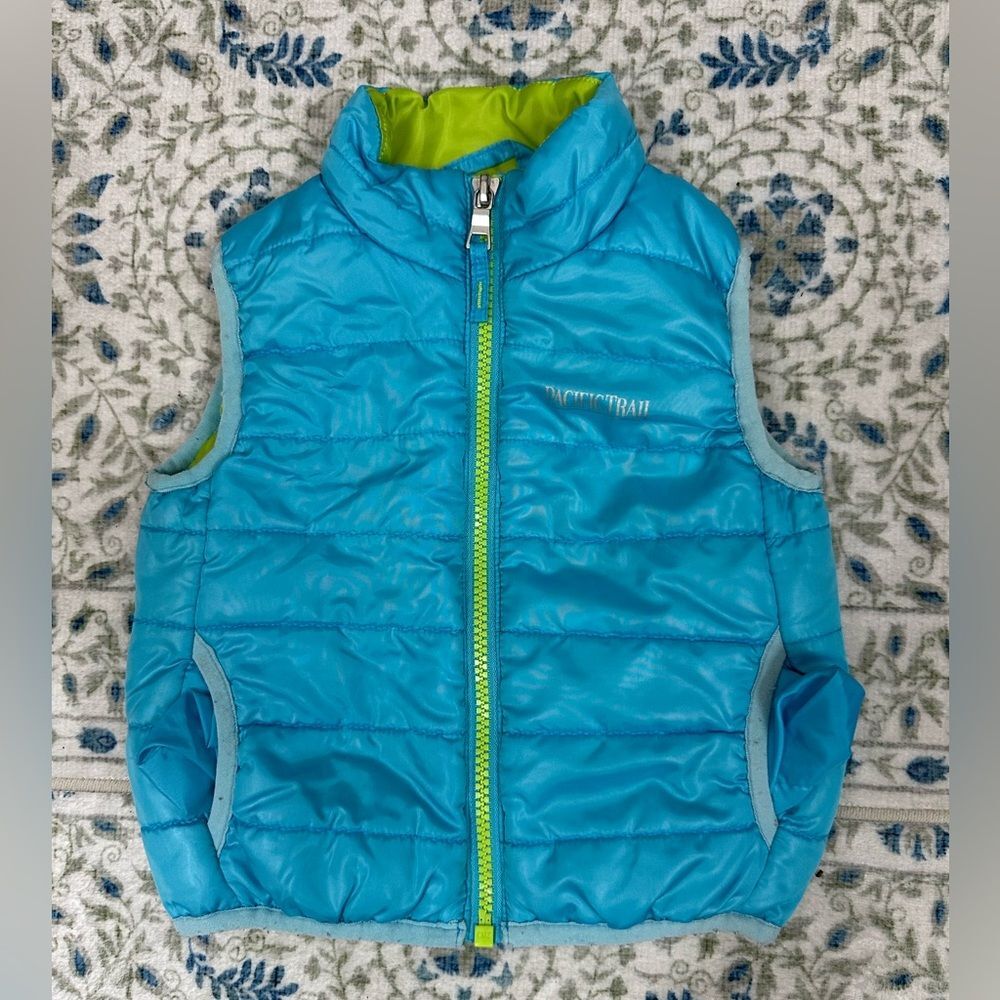 Unisex Baby Kids Pacific Trail Blue Green Lightweight Puffer Outdoor Vest